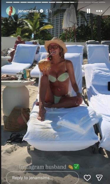 Jena Sims Dazzles in Pistachio Bikini While Vacationing with Golf Star Husband Brooks Koepka