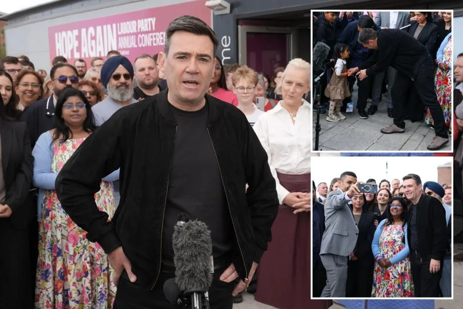 Smiling Burnham arrives for his 1st Labour conference & promises ‘new direction’ for UK after ruling out early election