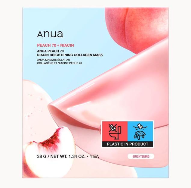Anua Peach 70 Niacin Brightening Collagen Mask.