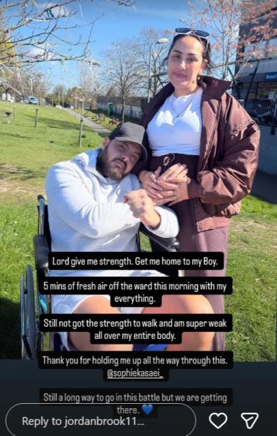 Jordan Brook Opens Up About His Struggles with Meningitis as He Uses a Wheelchair to Reunite with Sophie