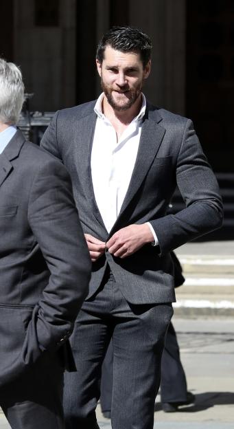 Former Billy Elliot dancer Alexander Loxton outside Central London County Court.