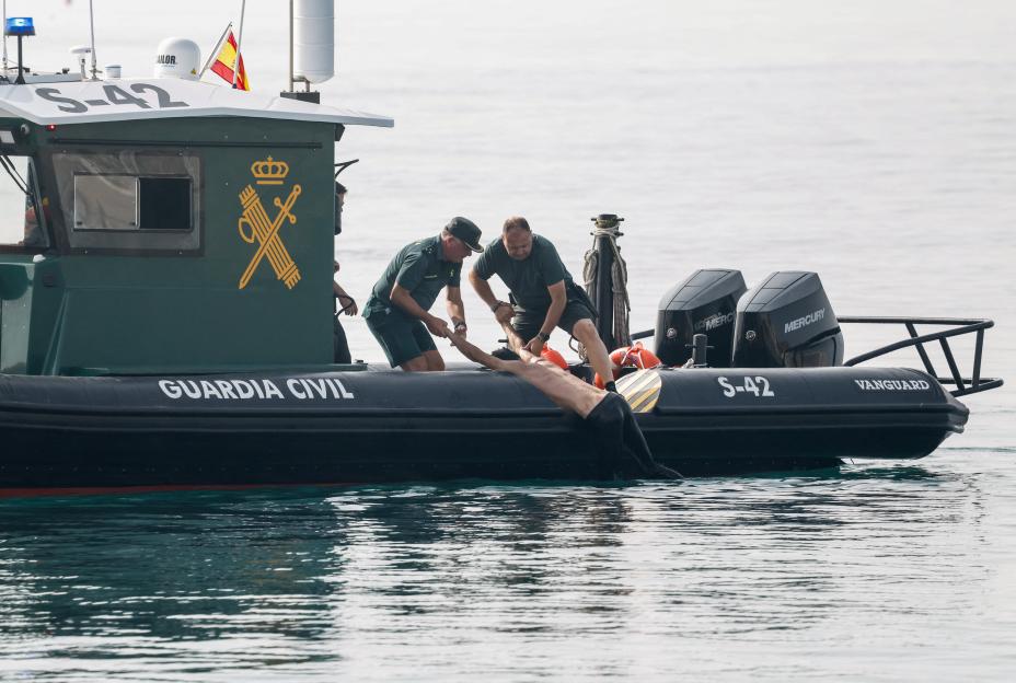 Mass crossings of migrants on foot and by sea from Morocco into Spanish territory, in Ceuta