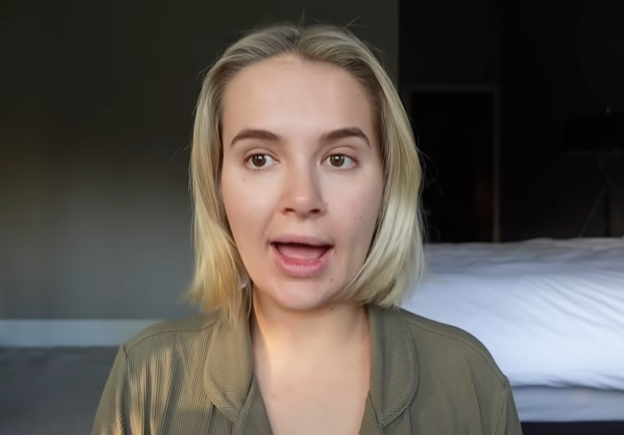 Molly-Mae Hague with a concerned expression, discussing her daughter's health update.