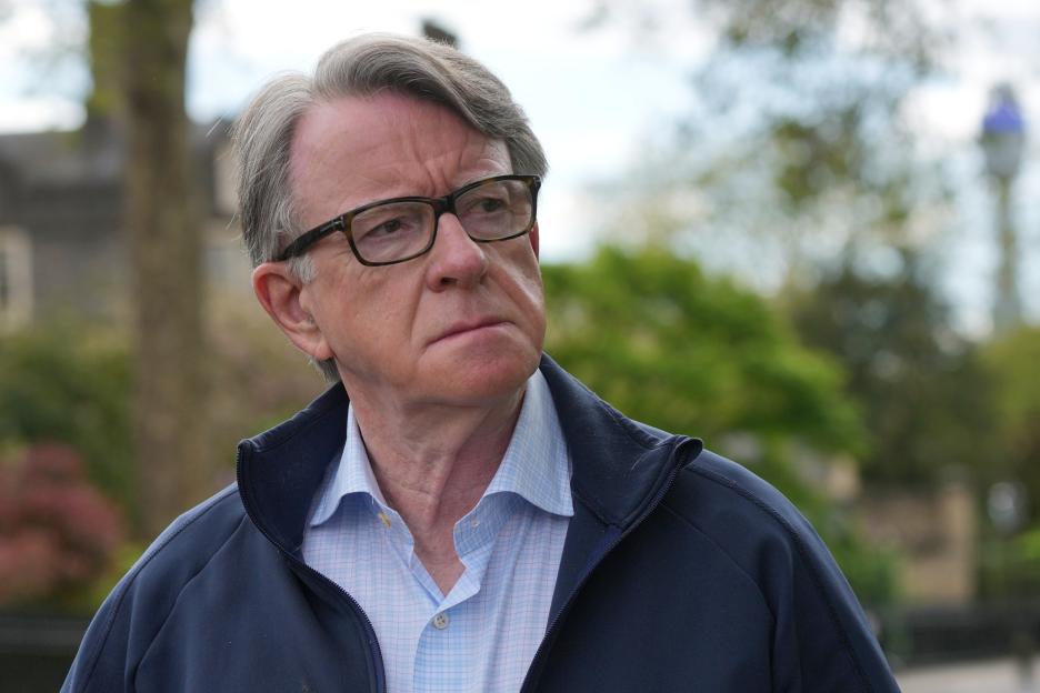 Peter Mandelson looking concerned while facing a parliamentary showdown over his appointment as ambassador to Washington.