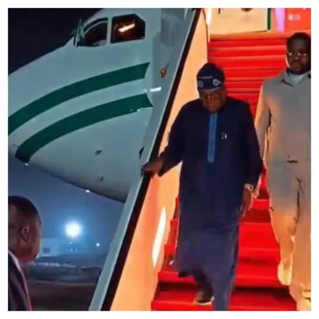 Tinubu finally departs Paris for Nigeria