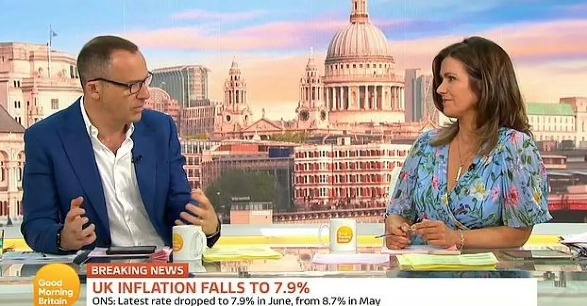 Martin Lewis and Susanna Reid on Good Morning Britain discussing UK inflation.