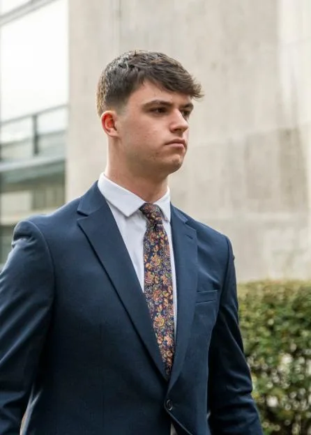 Joseph Pickett leaving Poole Magistrates Court.