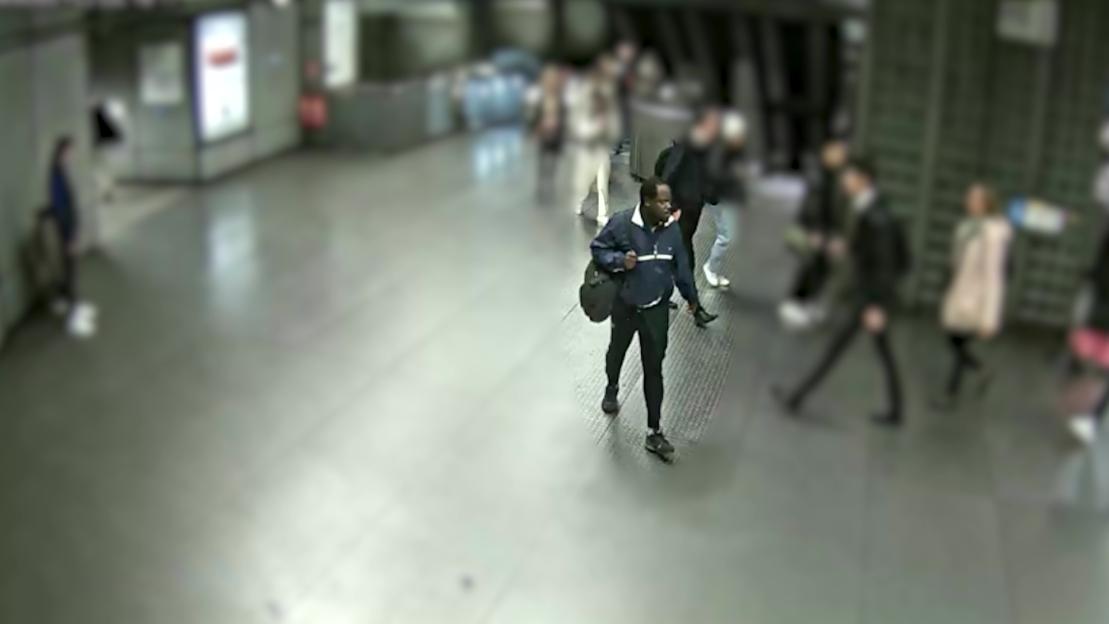 CCTV footage showing serial sex offender Simon Levy at Westminster station.