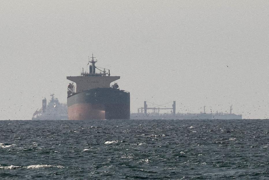 : Cargo ships in the Gulf, near the Strait of Hormuz