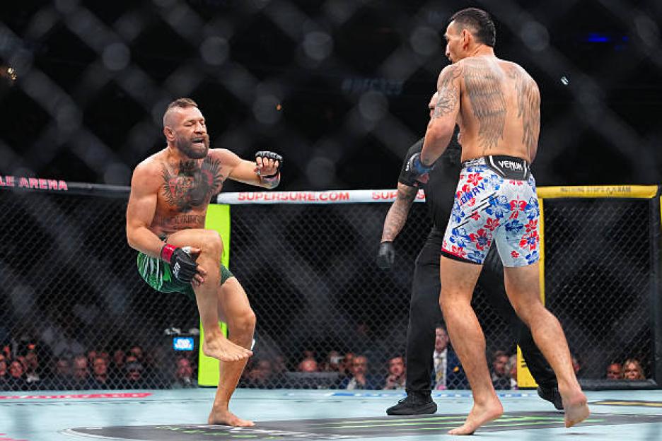 Mixed martial arts fighter Conor McGregor in the octagon during a match.