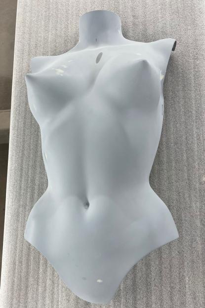 Fiberglass breastplate painted at MPS Body & Paint for Kim Kardashian's Met Gala outfit.