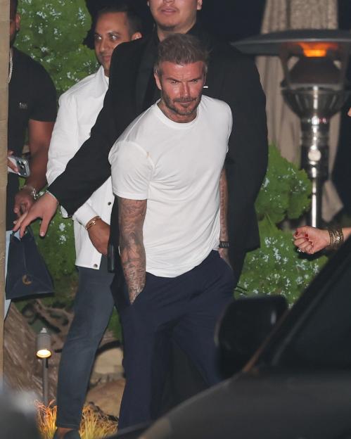 *PREMIUM-EXCLUSIVE* MUST CALL FOR PRICING BEFORE USAGE - The Beckhams put on a united front as they stepped out for a family dinner at Nobu Malibu amid ongoing reports of tension within the famous clan.