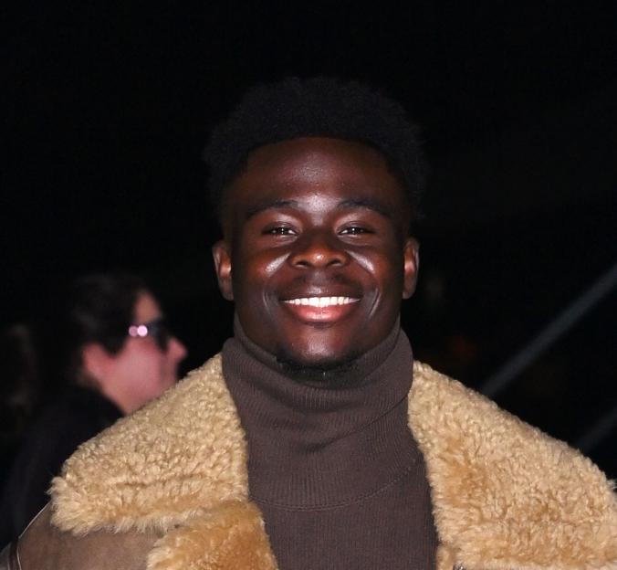 Bukayo Saka attends the Burberry Winter 2024 show.