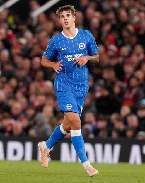 Luka Vuskovic of Brighton & Hove Albion during a match against Manchester United at Old Trafford.
