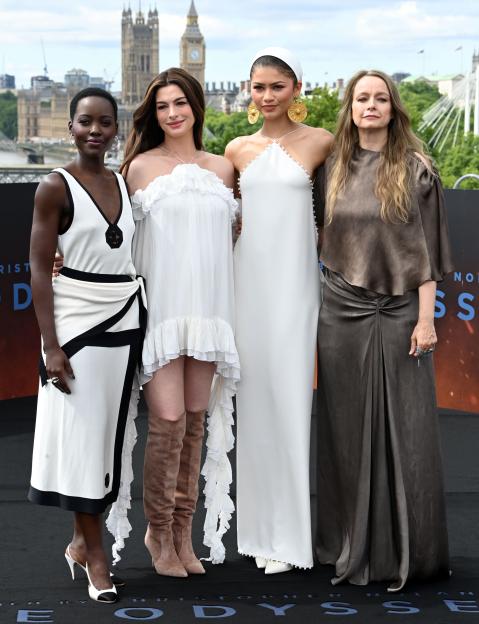 Lupita Nyong'o, Anne Hathaway, Zendaya, and Samantha Morton at 'The Odyssey' film photocall.
