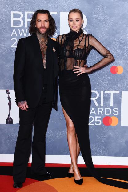 Pete Wicks and Olivia Attwood at The BRIT Awards 2025.
