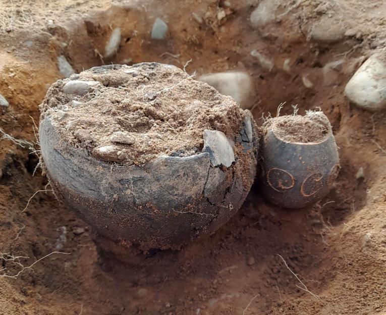 Artefacts discovered at the Roman grave site