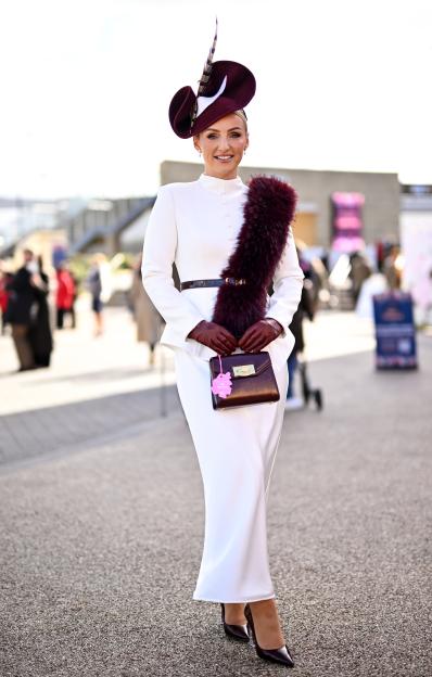 Lisa Walsh attending the Cheltenham Racing Festival.