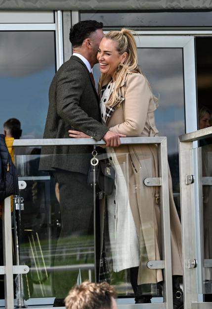 *PREMIUM-EXCLUSIVE* MUST CALL FOR PRICING BEFORE USAGE - Josie Gibson and Sam Wolfenden Seen In A Rather Flirtatious Mood Enjoying Their Day Out at The 2026 Cheltenham Festival on Ladies Day.