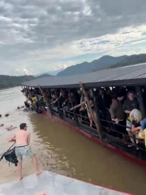 Panic Strikes as Tourist Ferry Takes on Water in Laos, Leaving Brits Racing for Safety