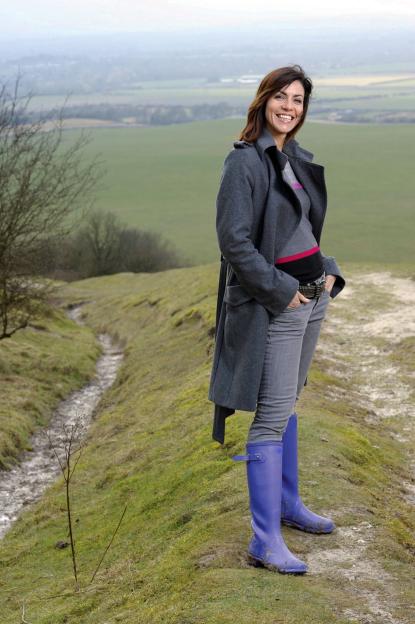 Television presenter Julia Bradbury on location for Countryfile.