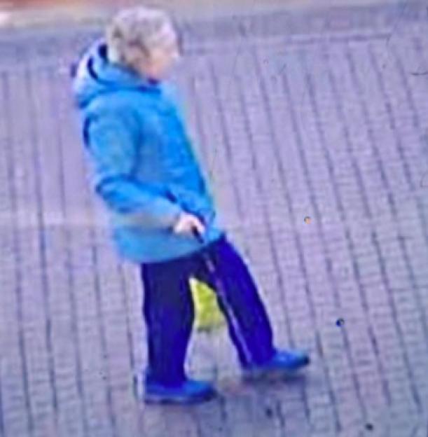 CCTV image of missing person Jill Grint walking.
