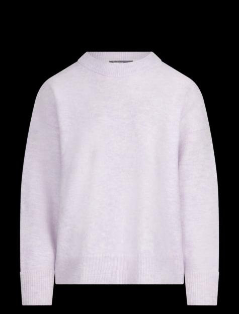 Lavender long-sleeved crew-neck jumper.