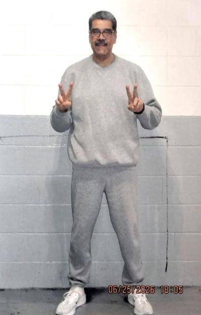 "Smirking Maduro Posts New Photos from US Jail, Ousted Venezuelan Leader Strikes a Peace Sign in Prison Jumpsuit"