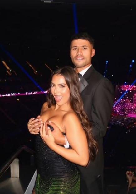 Love Island's Conor and Megan pose for a racy photo at the NTAs.