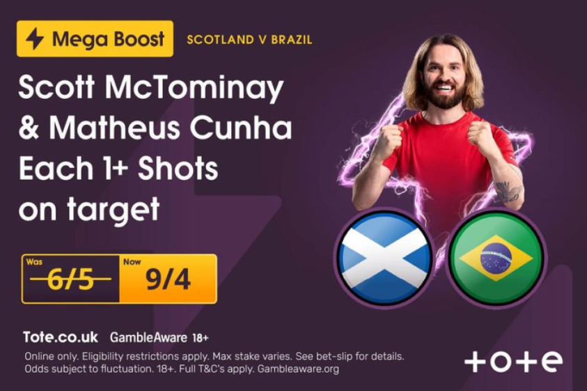 'Score Big: Back Scott McTominay and Matheus Cunha for 1+ Shots on Target Each at 9/4 with Tote in Scotland vs Brazil!'