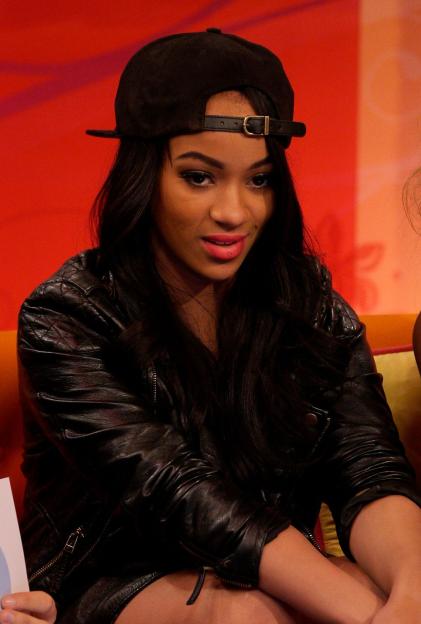 Miss Dynamix member Rielle Carrington on the Lorraine Live TV show.