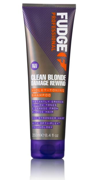 Fudge Professional Clean Blonde Damage Rewind Violet-Toning Shampoo.