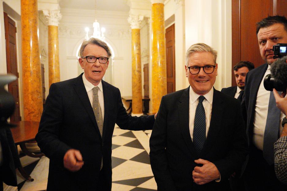 Prime Minister Sir Keir Starmer and British ambassador to the United States Peter Mandelson.