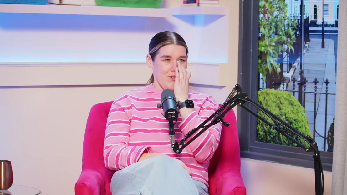 TikTok star Becki Jones tearfully discussing her depression battle.