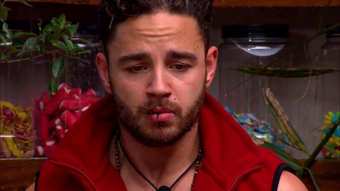 Adam Thomas during the Pick 'N' Critz Bushtucker Trial.