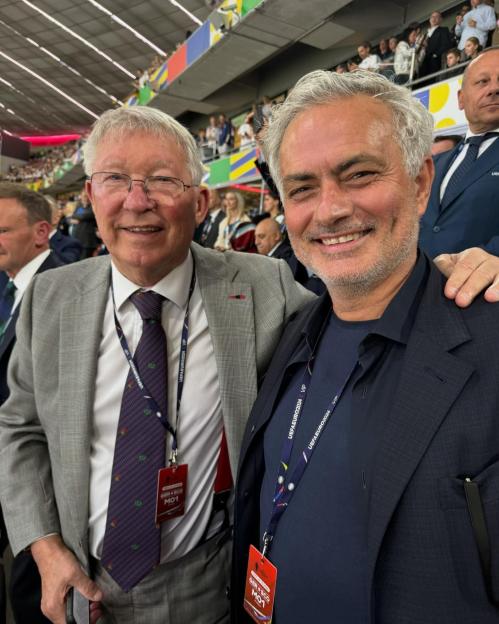 Sir Alex Ferguson and Jose Mourinho at Euro 2024.