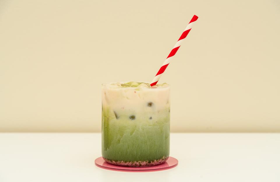 Refreshing iced matcha latte.