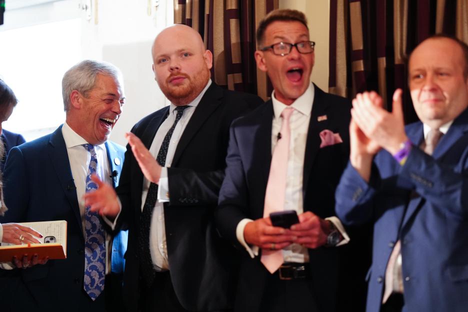 Reform UK Leader Nigel Farage Holds Rally In Falkirk