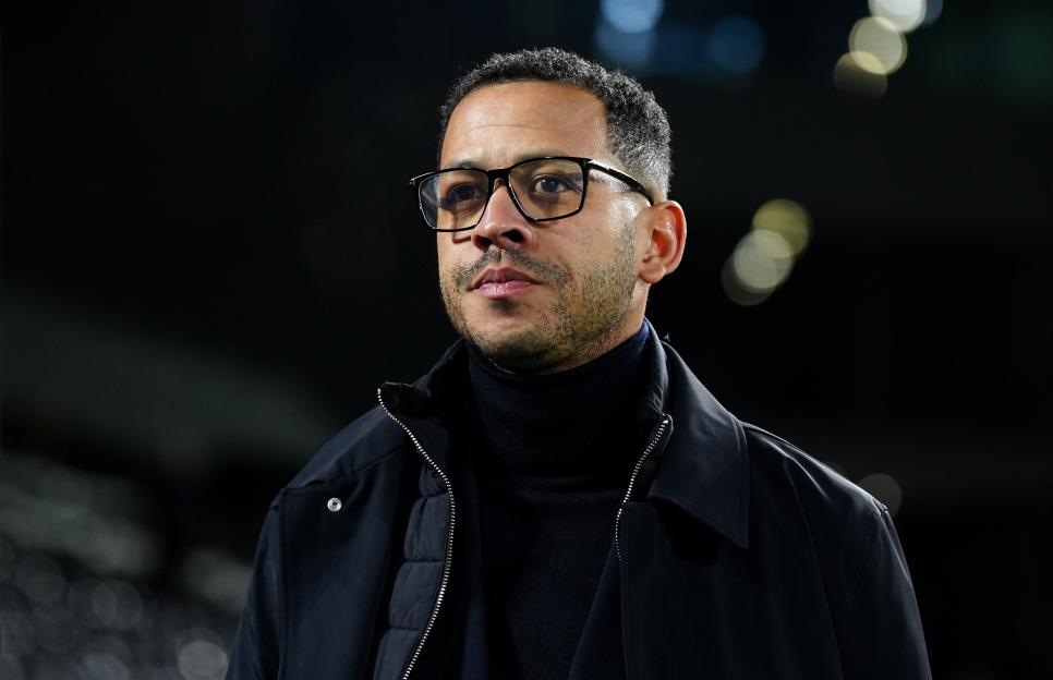 Liam Rosenior looking out to the right.