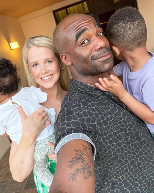 Ore Oduba and Portia Oduba with their children.