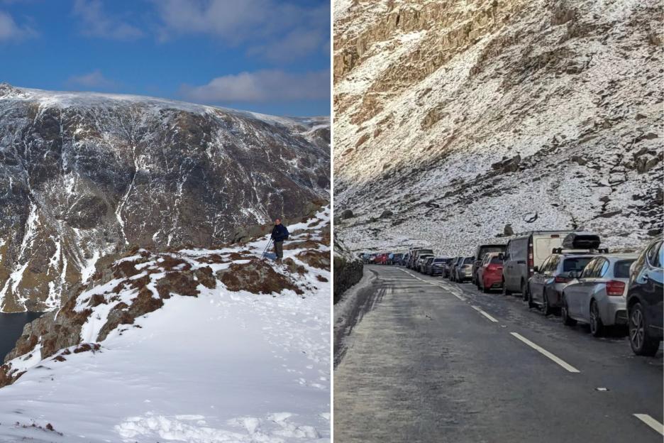 Police Criticize 'Absurd' Parking at UK Tourist Hotspot, Urging Visitors to Stay Safe from Avalanche Hazards