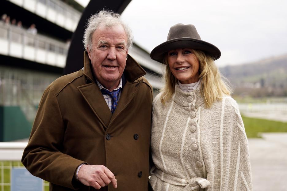 Jeremy Clarkson and Lisa Hogan at Cheltenham Festival 2025.