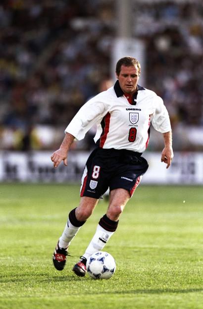 Paul Gascoigne of England and Middlesborough in action