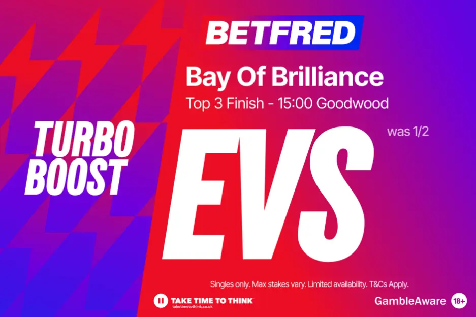 'Goodwood Festival: Bay Of Brilliance Secures Top 3 Finish in Gordon Stakes at Even Odds with Betfred!'