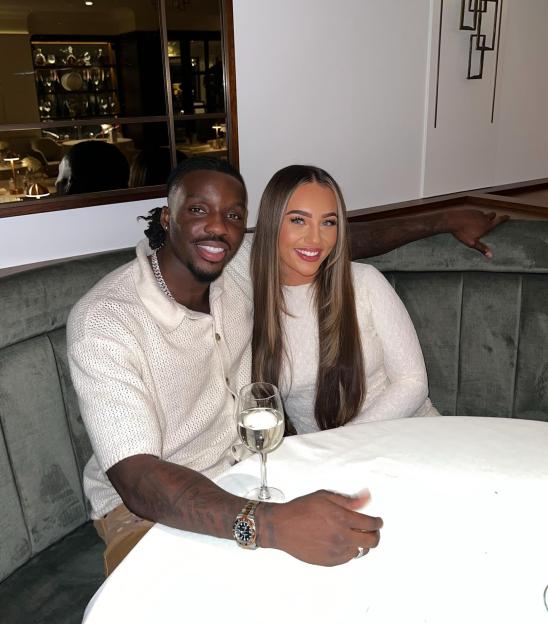 Love Island star Meg Moore and boyfriend Dejon celebrating her 26th birthday.