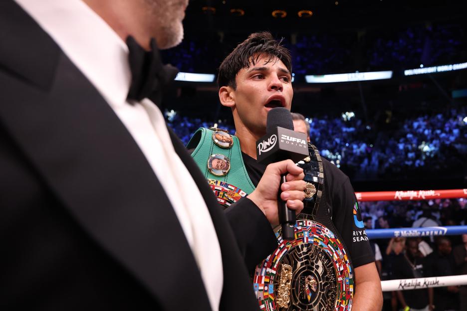 Ryan Garcia is interviewed after his TKO victory.