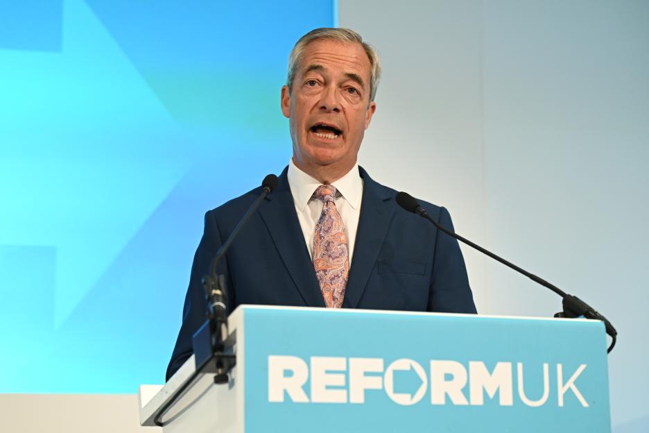 Reform UK Leader Nigel Farage Holds Rally In Falkirk