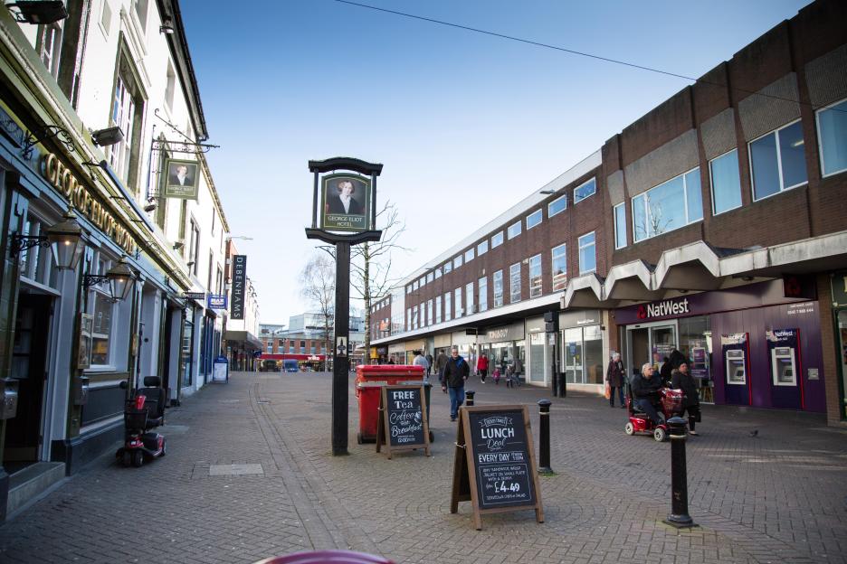 Nuneaton town centre, Warwickshire. Image shot 02/2016. Exact date unknown.