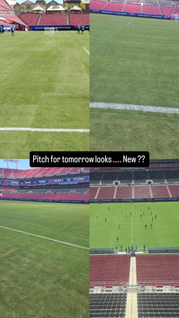 Collage of a soccer stadium and fields.
