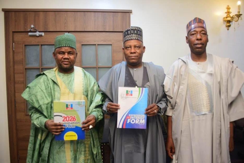 Borno Governor Zulum Introduces APC Consensus Candidate Mustafa Gubio to VP Shettima